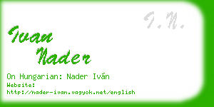 ivan nader business card
