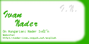ivan nader business card